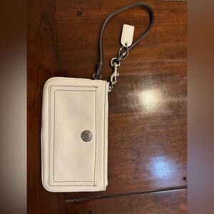 Classic White Coach Wristlet